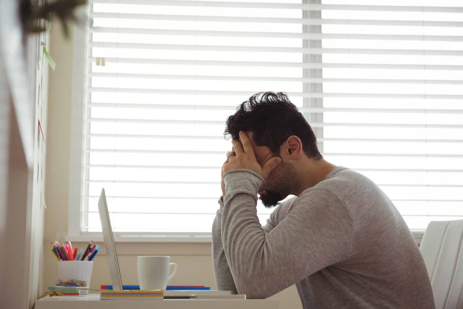 man stressed