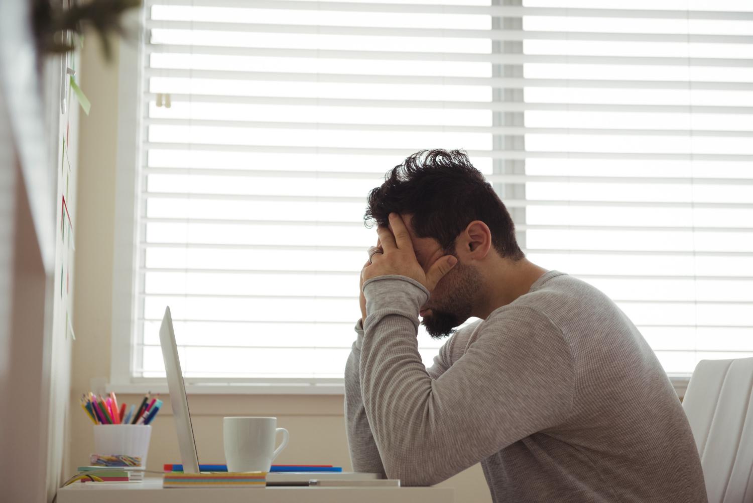 man stressed