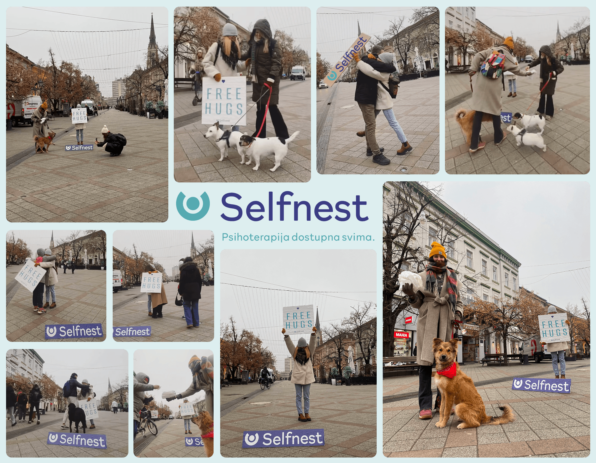 Free hugs on the streeps on Novi Sad